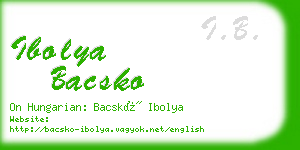 ibolya bacsko business card